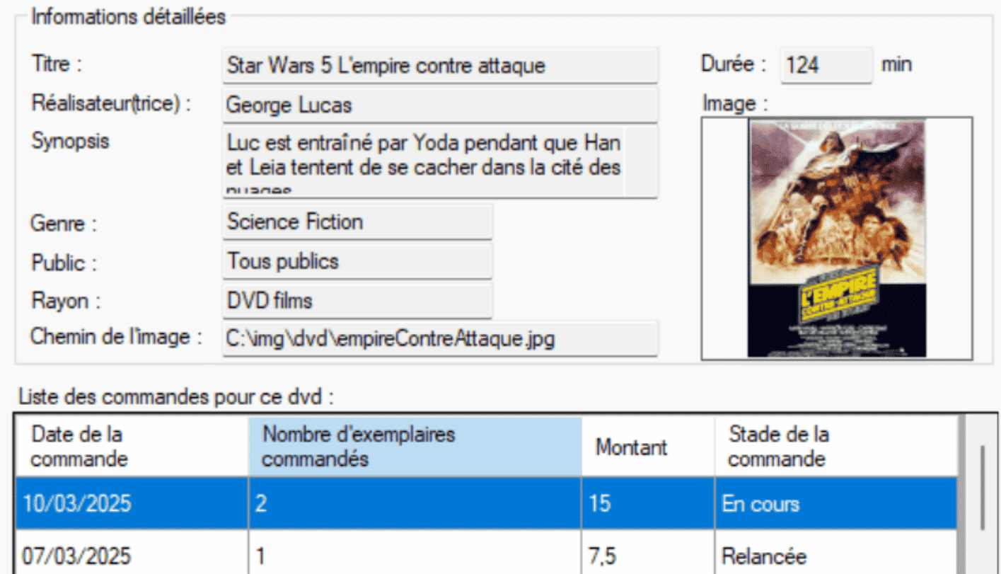 Commandes de DVD
