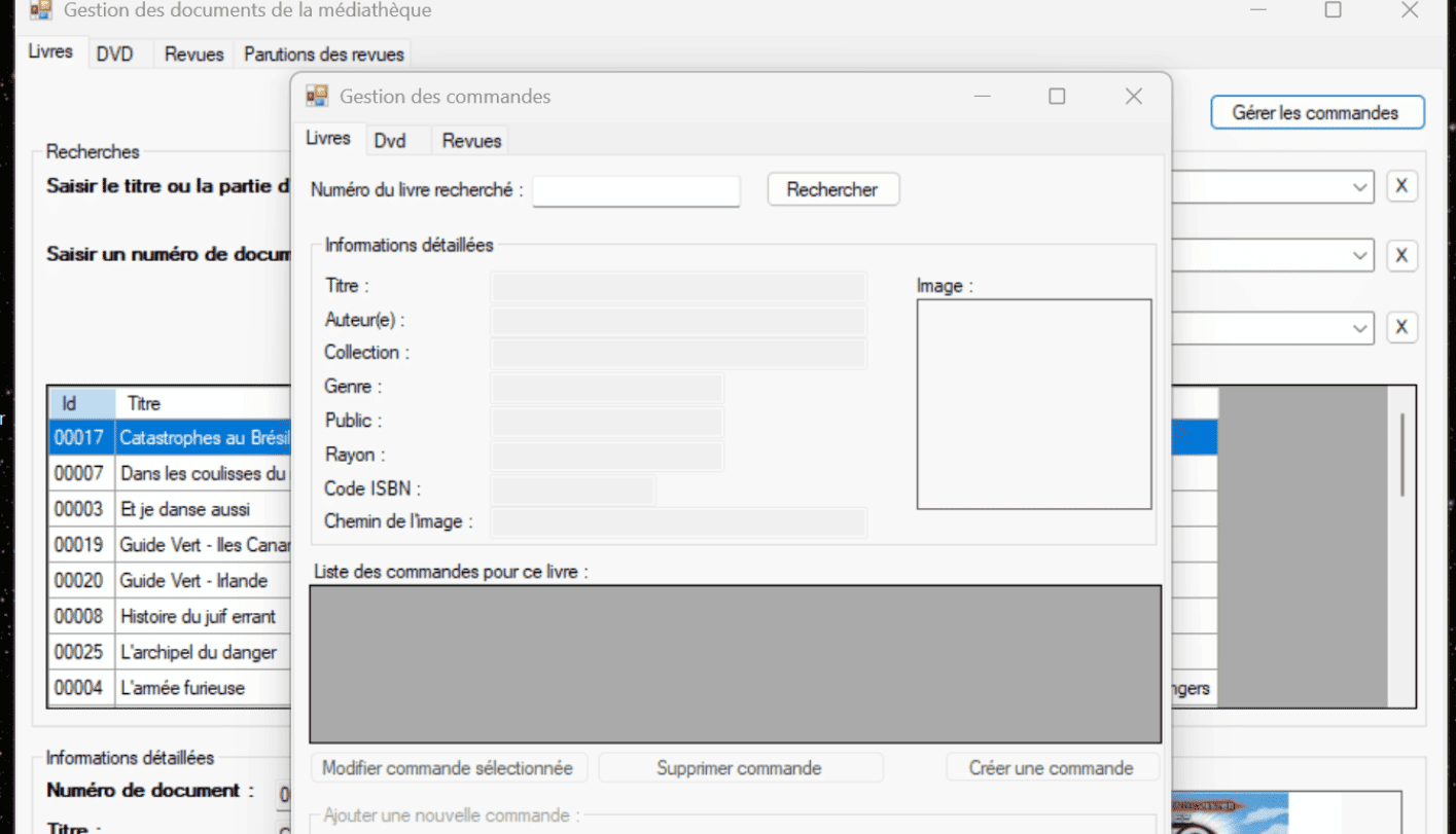 Commandes livres vierge